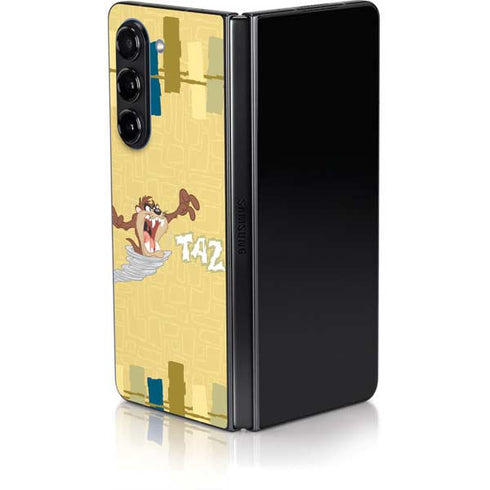 Looney Tunes Tasmanian Devil Swirl Cream Galaxy Z Fold5 5G Skin